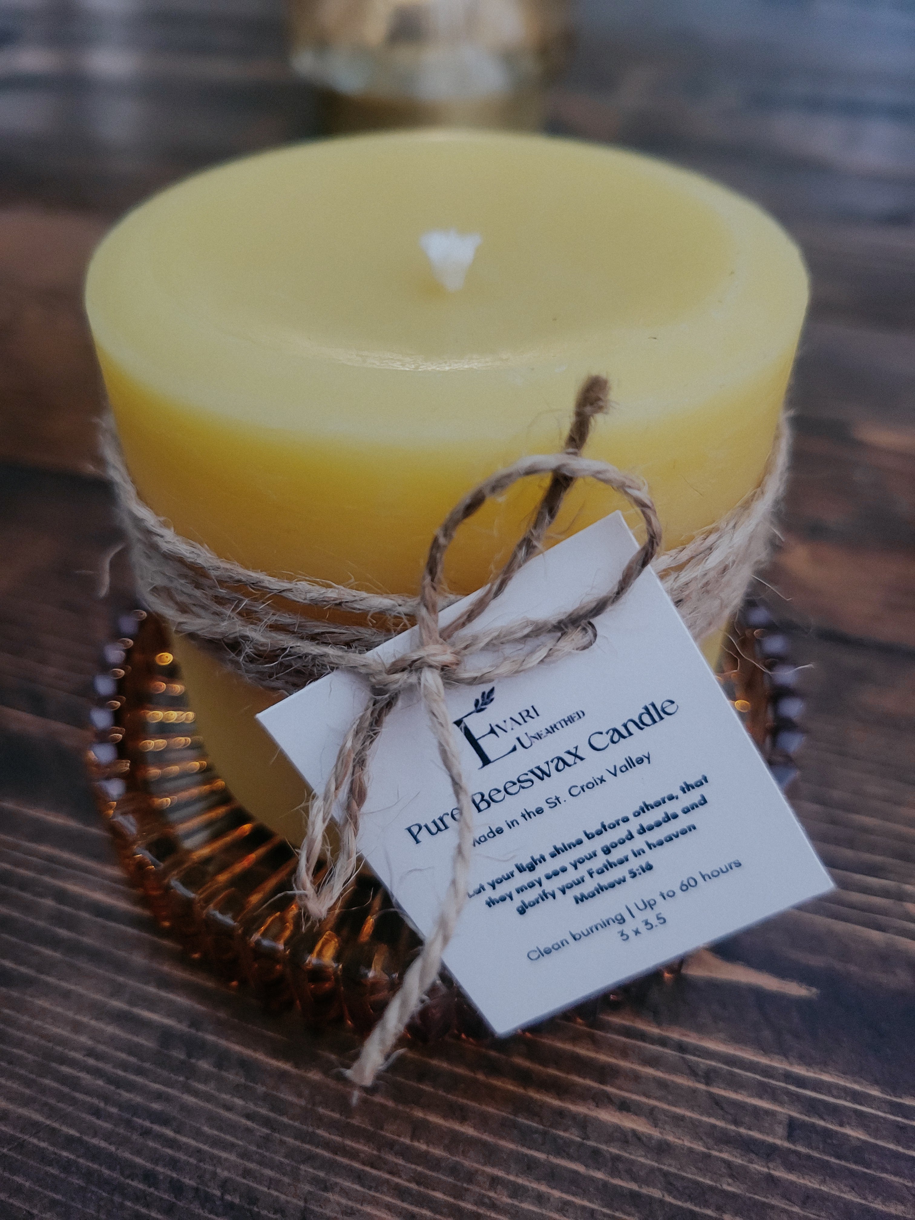 Pure Beeswax Pillar Candle