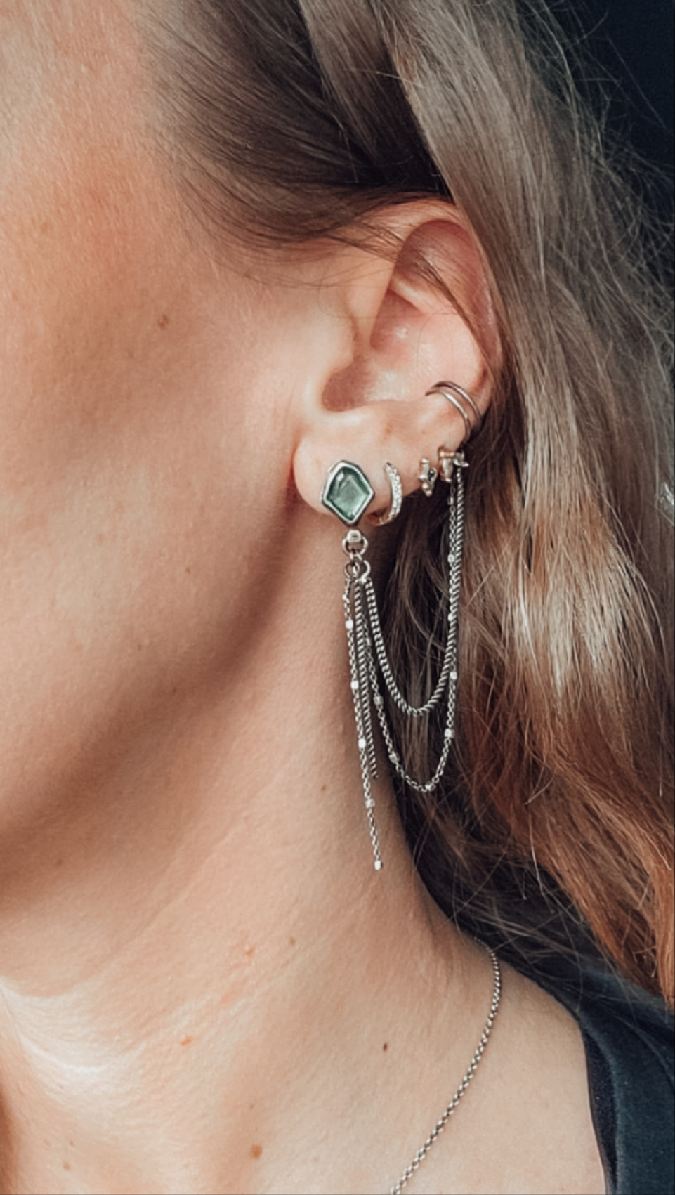 Geometric Peridot Earrings