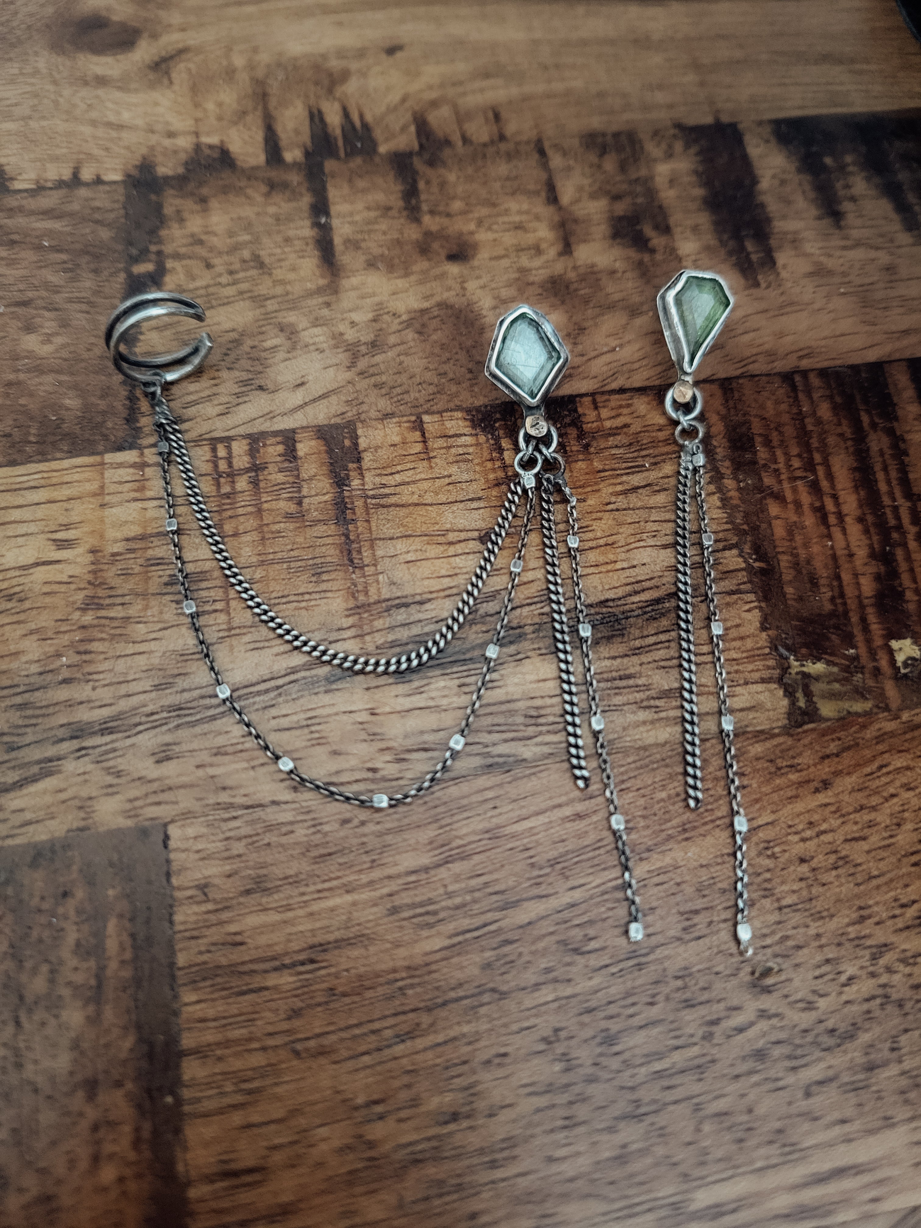 Geometric Peridot Earrings