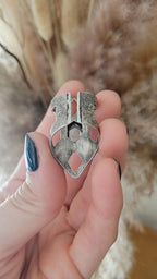 Moss Agate Shield Ring